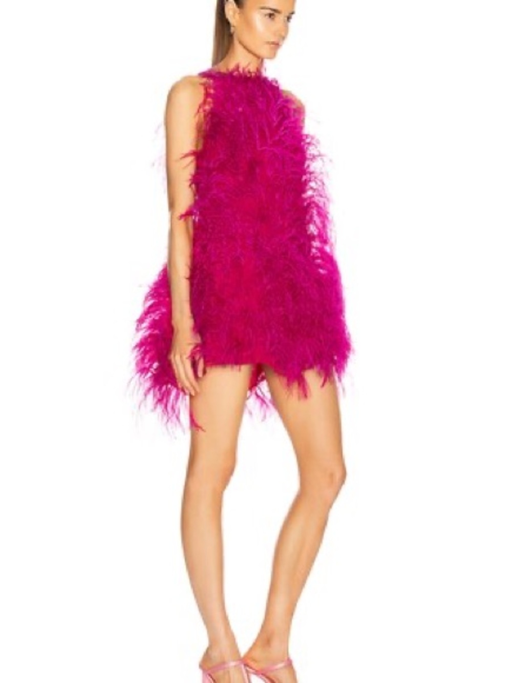 cult gaia fuchsia feathered mini dress - Picture 2 of 7